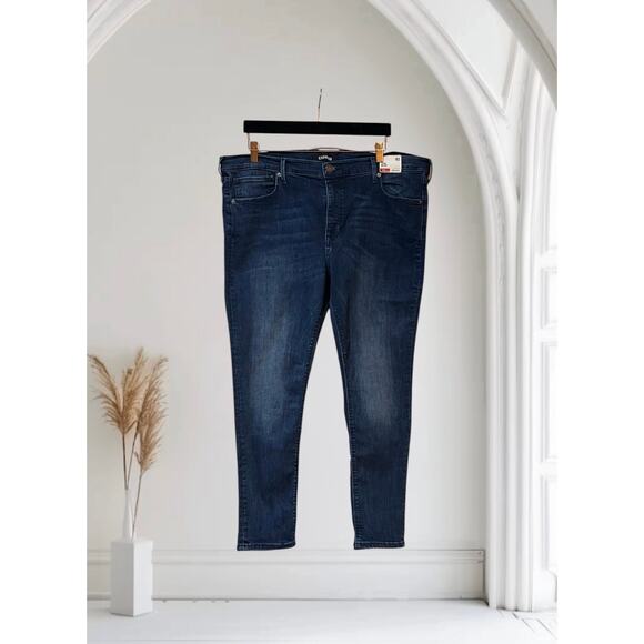 NWT EXPRESS Denim Jeans Mid Rise Stretch Legging 18S Blue - Picture 1 of 11